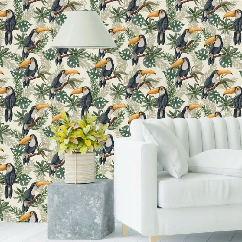 Papel de Parede Adesivo Tropical Tucanos N019084 - Papel na Parede