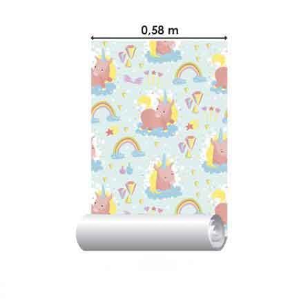 Papel de Parede Adesivo Unicórnio Arco-Íris 467578586 - Papel na Parede