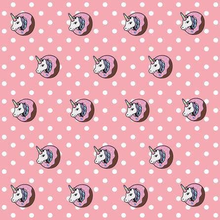 Papel de Parede Adesivo Unicórnio Poá Rosa Donut 524231 - Papel na Parede