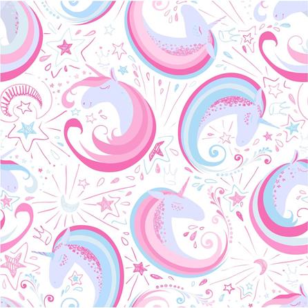 Papel de Parede Adesivo unicornio rosa azul 409920373 - Papel na Parede