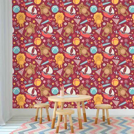 Papel de Parede Adesivo Urso Leão Barcos 185681312 - Papel na Parede