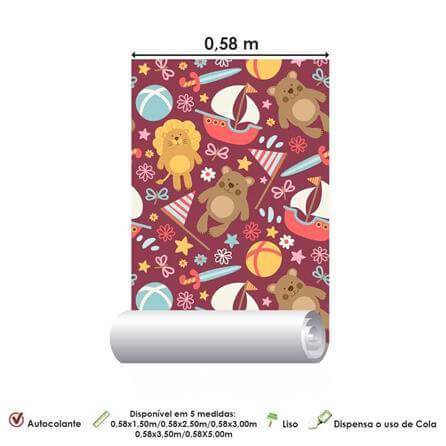 Papel de Parede Adesivo Urso Leão Barcos 185681312 - Papel na Parede