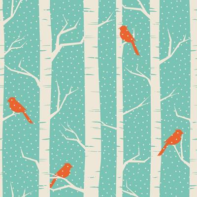 Papel de Parede Adesivo Verde Pássaros 104887061 - Papel na Parede