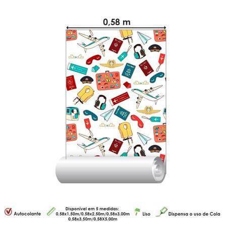 Papel de Parede Adesivo Viagem Avião Passaporte 287249759 - Papel na Parede