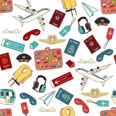 Papel de Parede Adesivo Viagem Avião Passaporte 287249759 - Papel na Parede