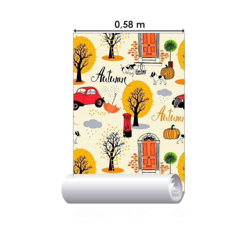 Papel de Parede Adesivo Vintage Autum N013099 - Papel na Parede