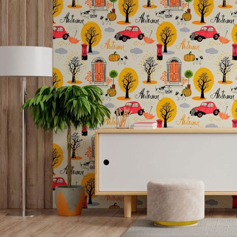 Papel de Parede Adesivo Vintage Autum N013099 - Papel na Parede