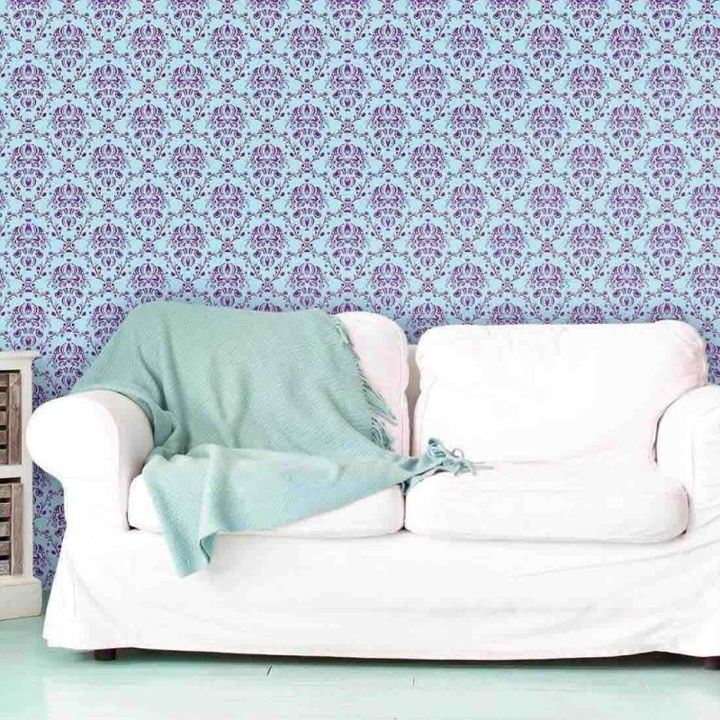 Papel de Parede Adesivo Vintage Azul e Roxo 9 - Papel na Parede
