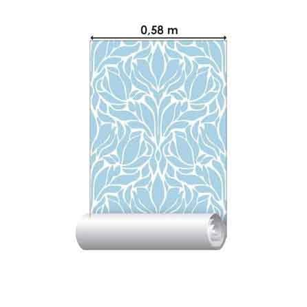 Papel de Parede Adesivo Vintage Azul Romântico 622541 - Papel na Parede
