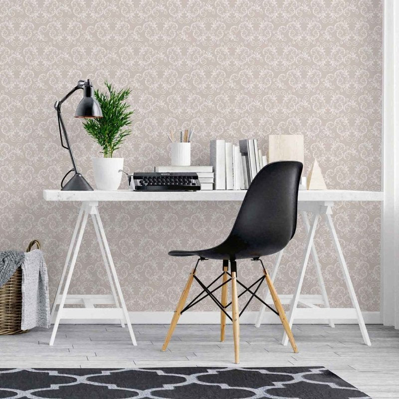 Papel de Parede Adesivo Vintage Bege Romântico 117311464 - Papel na Parede