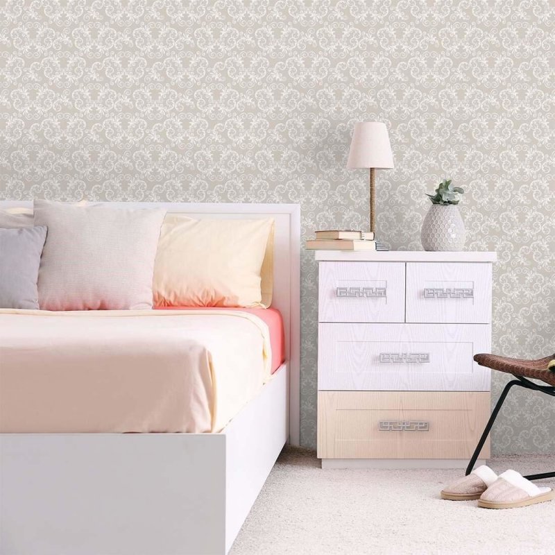 Papel de Parede Adesivo Vintage Bege Romântico 117311464 - Papel na Parede