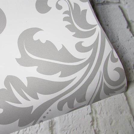 Papel de Parede Adesivo Vintage Branco e Cinza 156237770 - Papel na Parede