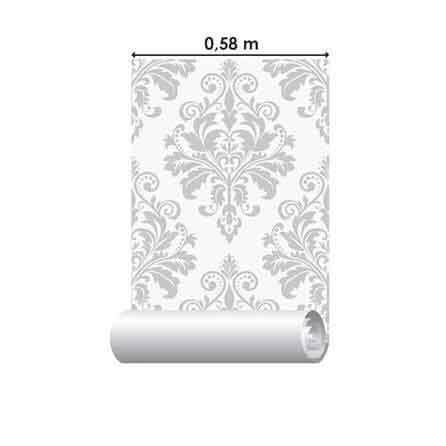 Papel de Parede Adesivo Vintage Branco e Cinza 156237770 - Papel na Parede