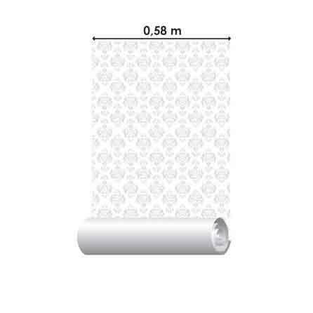 Papel de Parede Adesivo Vintage Branco e Cinza 59560642 - Papel na Parede