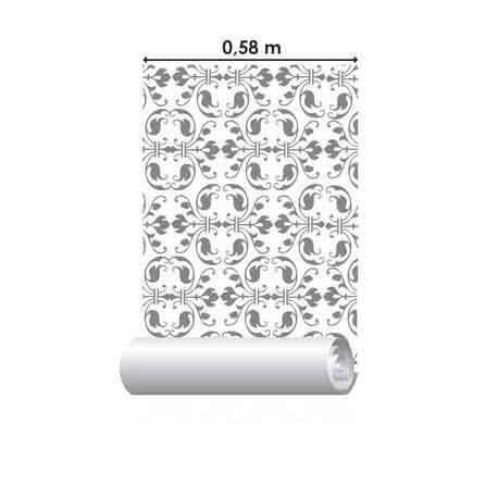 Papel de Parede Adesivo Vintage Branco e Cinza 912 - Papel na Parede