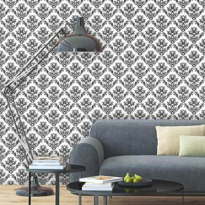 Papel de Parede Adesivo Vintage Branco e Preto 19 - Papel na Parede