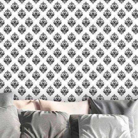 Papel de Parede Adesivo Vintage branco e preto 211403896 - Papel na Parede