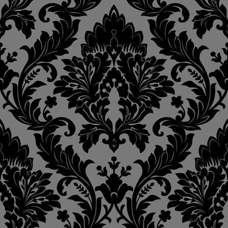 Papel de Parede Adesivo Vintage Cinza e Preto 214 - Papel na Parede