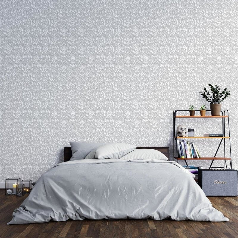 Papel de Parede Adesivo Vintage Cinza N03135 - Papel na Parede