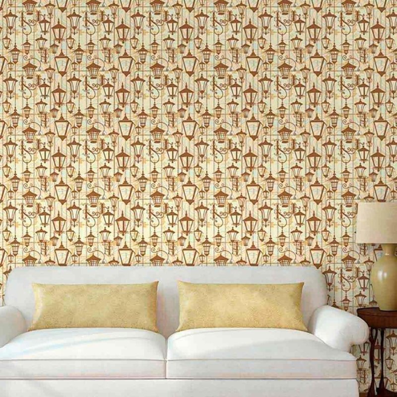 Papel de Parede Adesivo Vintage Luminária 1014 - Papel na Parede