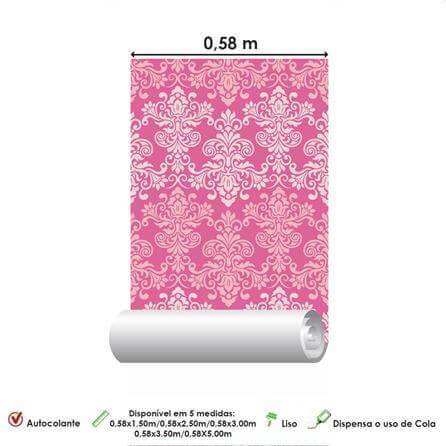 Papel de Parede Adesivo Vintage Rosa 137706521 - Papel na Parede