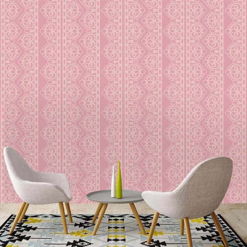 Papel de Parede Adesivo Vintage Rosa 74776409 - Papel na Parede