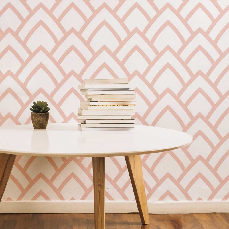 Papel de Parede Adesivo Vintage Rosa e Branco N05292 - Papel na Parede