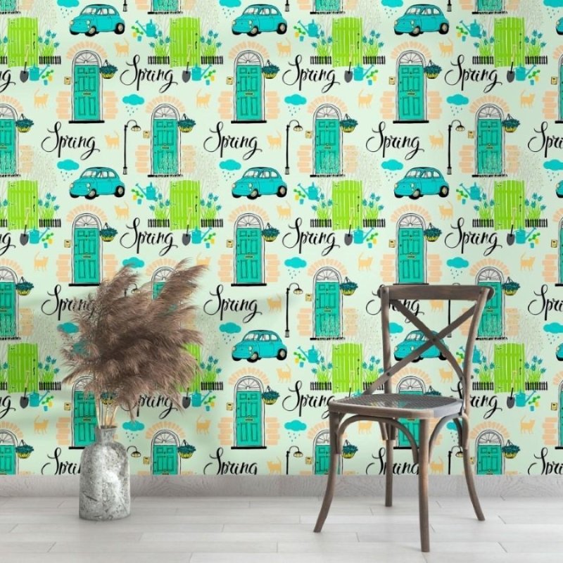 Papel de Parede Adesivo Vintage Spring N013097 - Papel na Parede