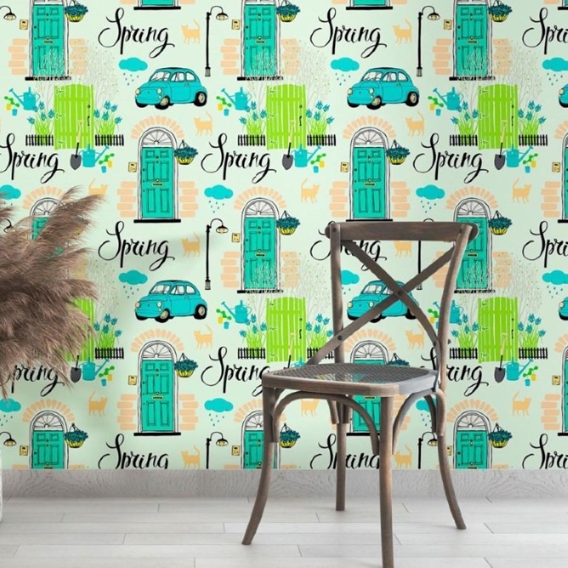 Papel de Parede Adesivo Vintage Spring N013097 - Papel na Parede