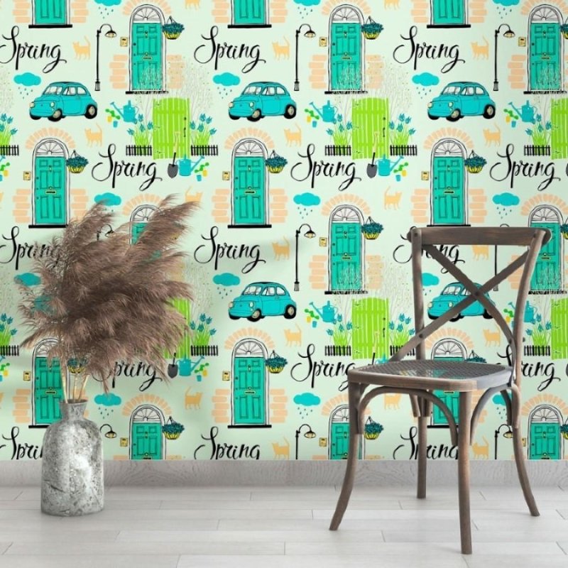 Papel de Parede Adesivo Vintage Spring N013097 - Papel na Parede