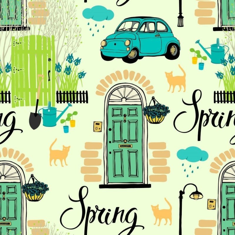 Papel de Parede Adesivo Vintage Spring N013097 - Papel na Parede