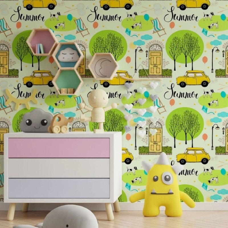 Papel de Parede Adesivo Vintage Summer N013100 - Papel na Parede