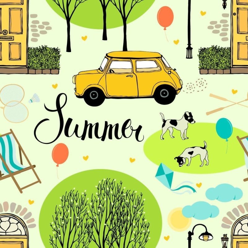 Papel de Parede Adesivo Vintage Summer N013100 - Papel na Parede