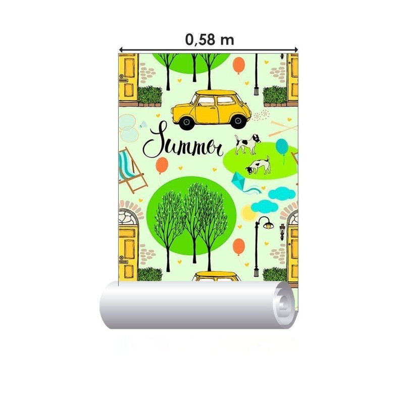 Papel de Parede Adesivo Vintage Summer N013100 - Papel na Parede