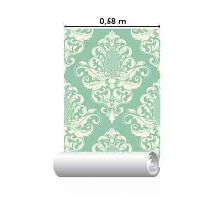 Papel de Parede Adesivo Vintage Verde 135018500 - Papel na Parede