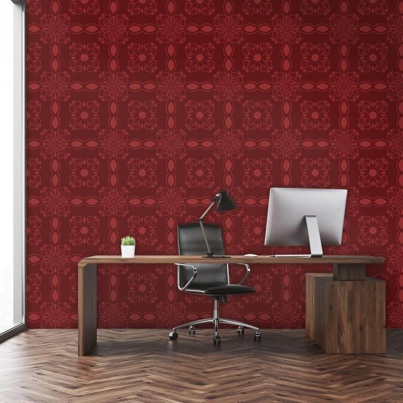 Papel de Parede Adesivo Vintage vermelho 16 - Papel na Parede