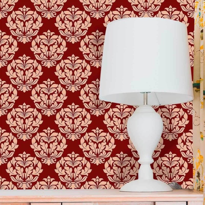 papel de parede Adesivo Vintage vermelho 213010594 - Papel na Parede
