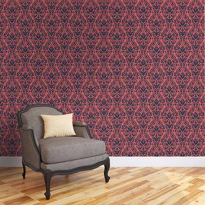 Papel de Parede Adesivo Vintage vermelho e azul 273457664 - Papel na Parede