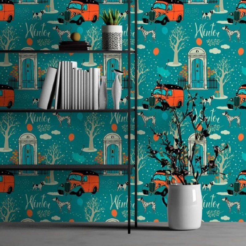 Papel de Parede Adesivo Vintage Winter N013098 - Papel na Parede