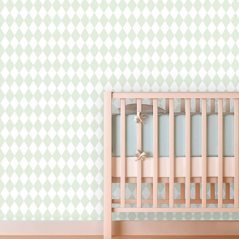 Papel de Parede Adesivo Xadrez Verde Bebê 17256 - Papel na Parede