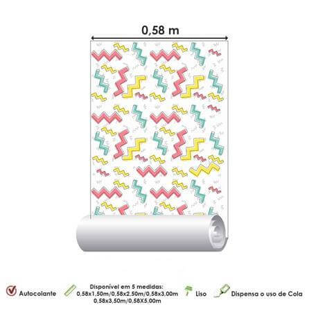 Papel de Parede Adesivo Zig Zag Chevron Colorido Jovem 2546 - Papel na Parede