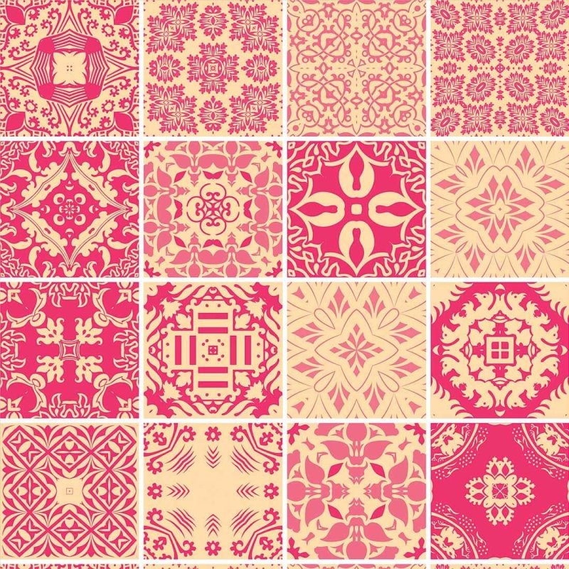 Papel de Parede Autocolante Azulejo Abstrato Rosa 2045774681 - Papel na Parede