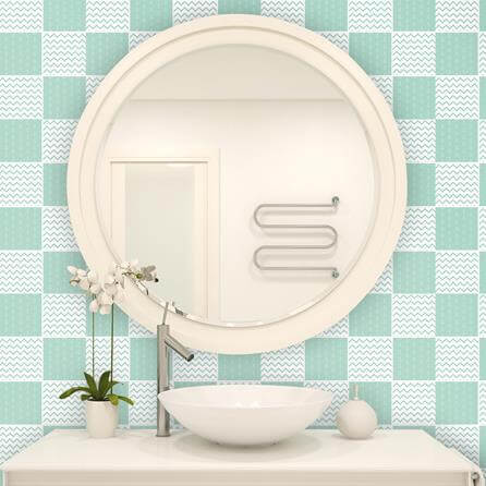 Papel de Parede Autocolante Azulejo Âncora Verde 284533613 - Papel na Parede