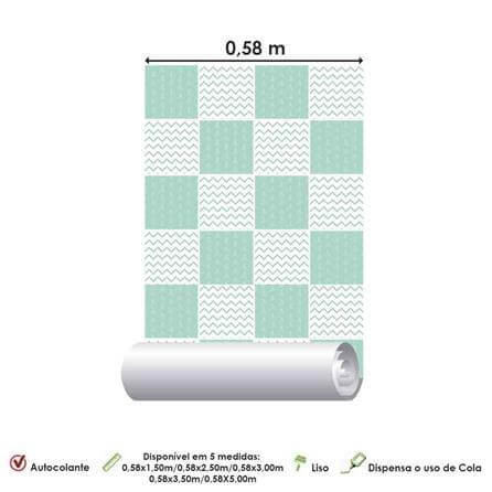 Papel de Parede Autocolante Azulejo Âncora Verde 284533613 - Papel na Parede