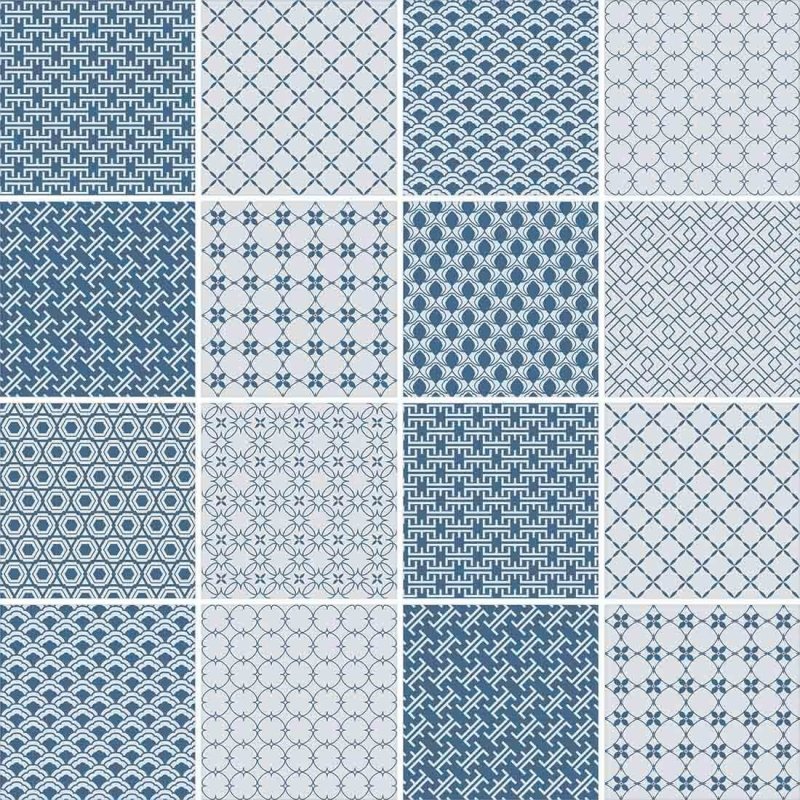Papel de Parede Autocolante Azulejo Azul Geométrico 262874396 - Papel na Parede