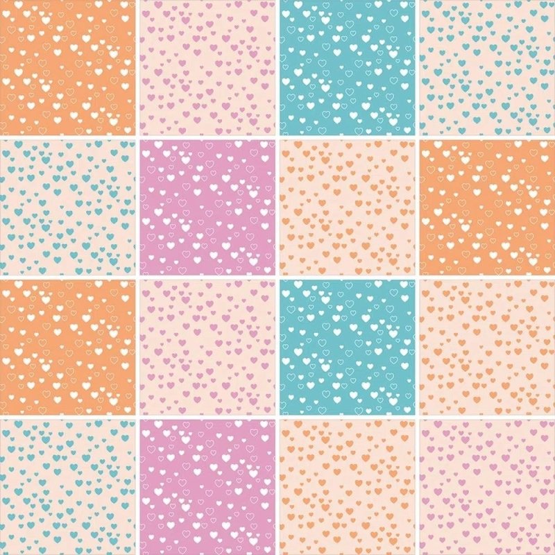 Papel de Parede Autocolante Azulejo Coração 373825066 - Papel na Parede