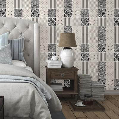 Papel de Parede Autocolante Azulejo Floral 231038842 - Papel na Parede