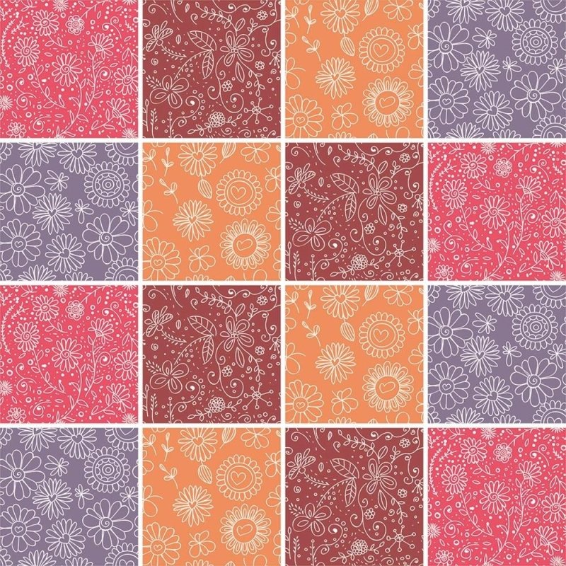 Papel de Parede Autocolante Azulejo Floral 260851643 - Papel na Parede