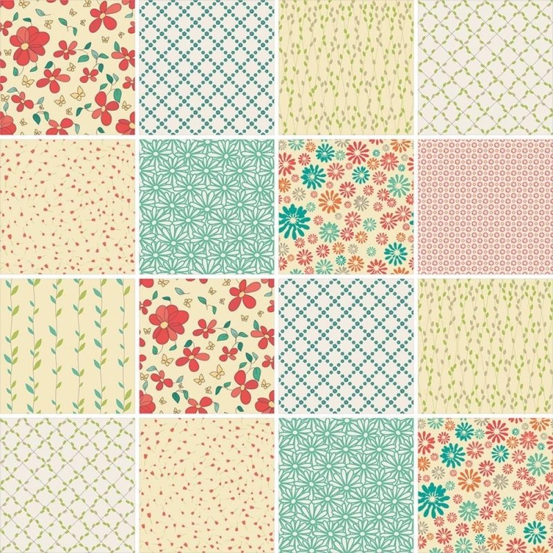 Papel de Parede Autocolante Azulejo Floral 394788424 - Papel na Parede