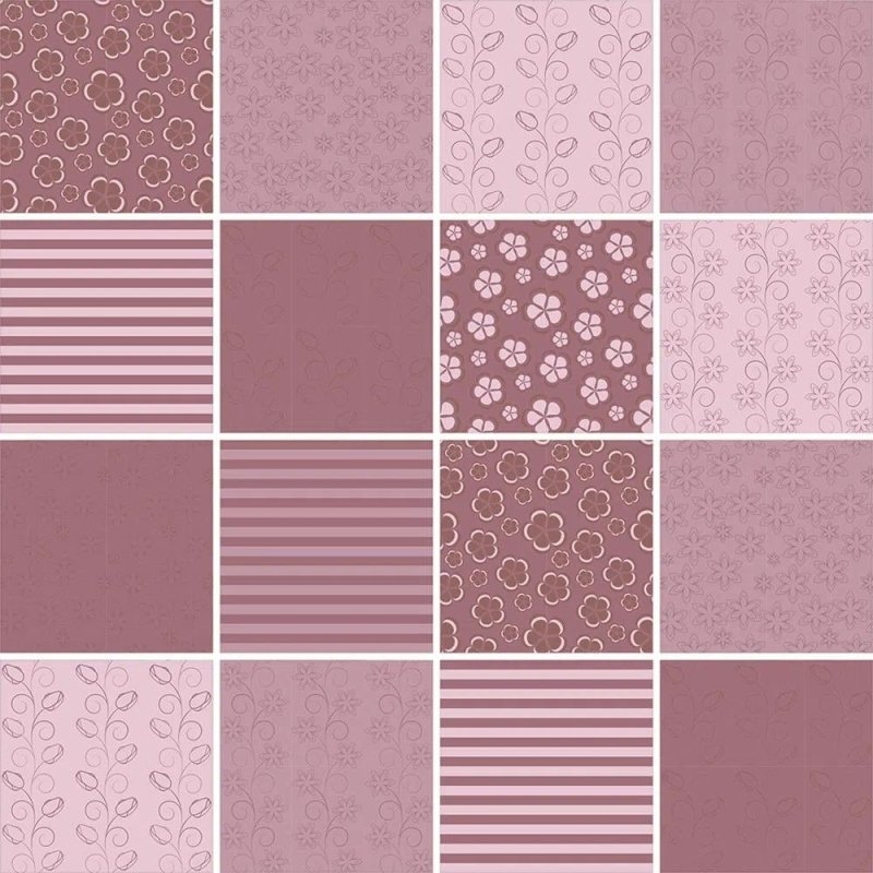 Papel de Parede Autocolante Azulejo Floral Roxo 241445278 - Papel na Parede